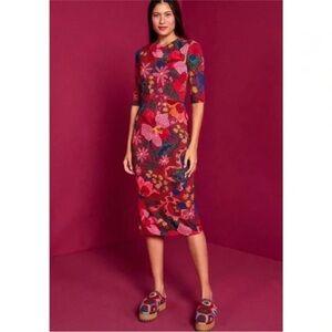 SALE‼️Farm Rio Snake Garden Red Midi Dress